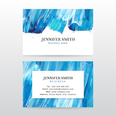 Business card template with acrylic paint abstract background