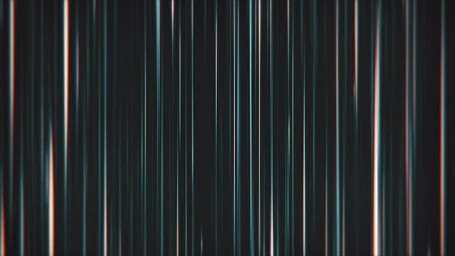 Stylish dark abstract background animation with glowing multicolored gradient stripes and textured lines. Full HD and looping.