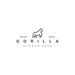 gorilla logo vectorillustration,monoline logo
