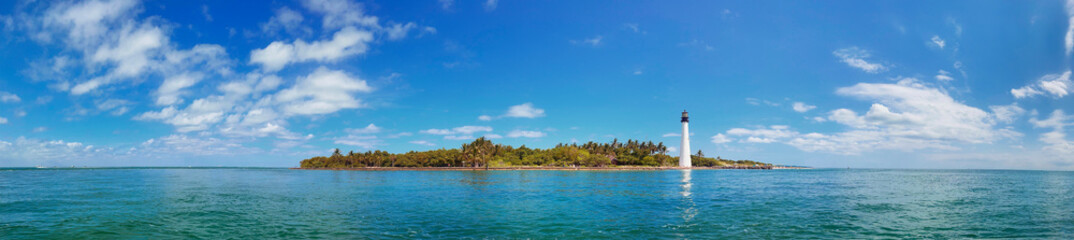 Panorama Key Biscayne Lighthouse from the sea