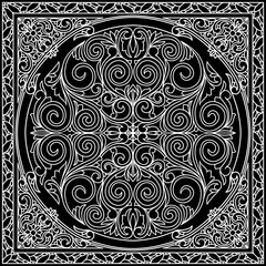 Black and white vintage ornate decorative card
