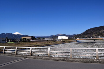 神奈川県松田 十文字橋から見る富士山