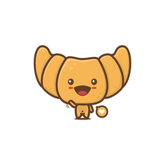Obraz premium cute croissant cartoon character