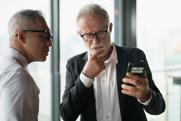 man business drinking coffee and show trading, 