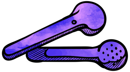 Hand drawn bluetooth speaker watercolor vector illustration