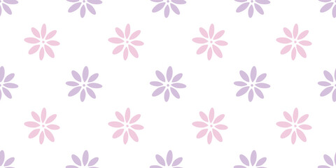 Cute pastel flowers seamless repeat pattern vector background