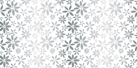 Fototapete Silver flowers seamless repeat pattern vector background © Kati Moth