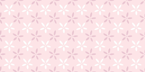Pastel pink flowers seamless repeat pattern vector background