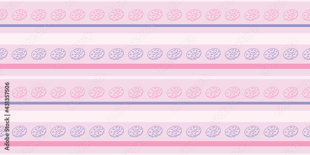 Poster Donuts seamless repeat pattern vector background