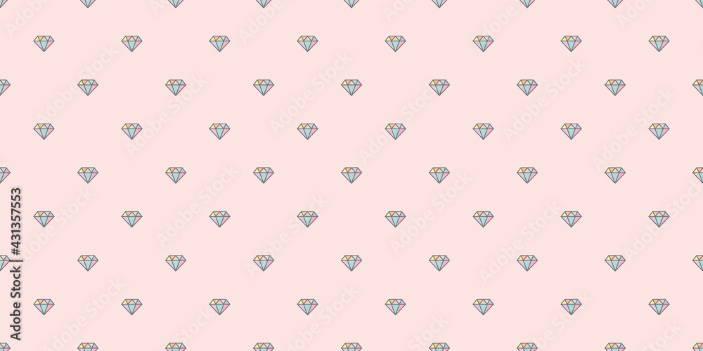 Poster Colorful diamonds seamless repeat pattern vector background