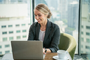 businesswoman working in office