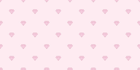 Cute pink diamonds seamless repeat pattern vector background