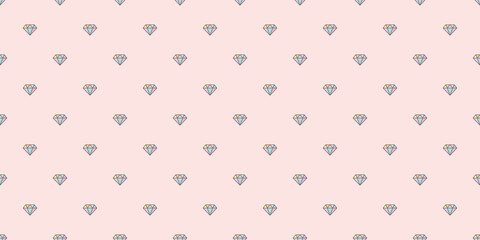 Colorful diamonds seamless repeat pattern vector background