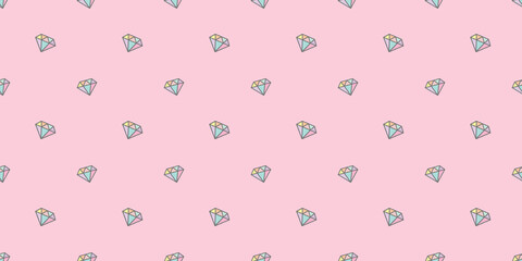 Colorful diamonds seamless repeat pattern vector background