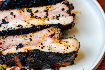 Roasted pork meat with vegetables