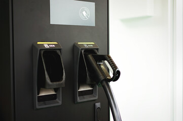 DC ultra fast charge for EV  car, CCS type 2 connector in charging station