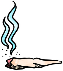 Ganja smoke icon  style watercolor vector illustration