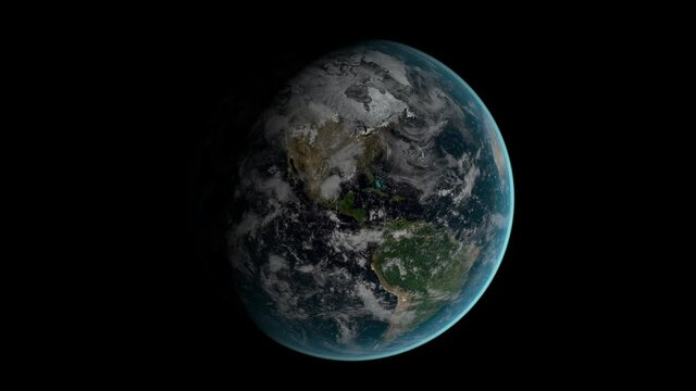 zoom out of the earth with satellite transit 4K animation