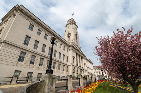 Side view of Barnsley Town Hall, South Yorkshire, UK