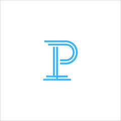letter P pillar logo design vector
