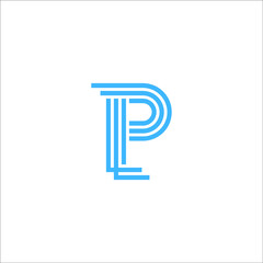 letter P pillar logo design vector