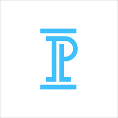 letter P pillar logo design vector