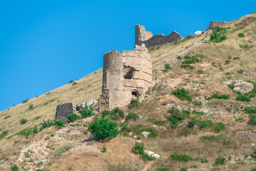 Fototapeta na wymiar Balaklava Bay, Sevastopol. The old military fortifications