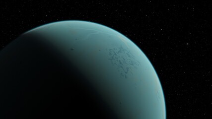 Planet and stars, beauty of deep space