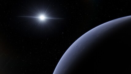 Naklejka premium Planet and stars, beauty of deep space