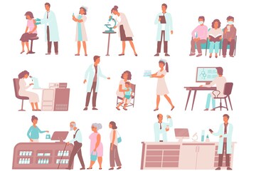 Vaccination Flat Icon Set