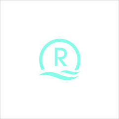 letter R waves logo design vector