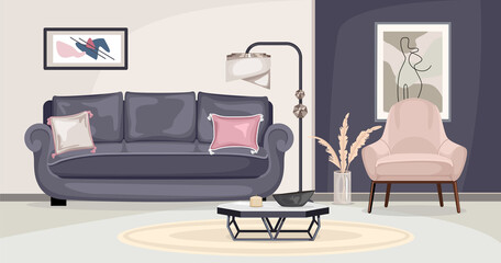 Living Room Interior Composition