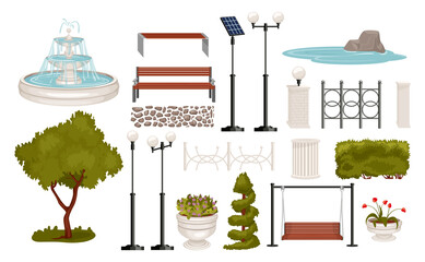 Park Architecture Elements Set