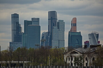 Fototapeta premium View of the skyscrapers of the Moscow City business center.