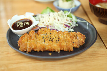 Tonkatsu breaded pork cutlet japanese food