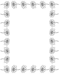 Floral vector frame with beautiful handwritten flowers. You may use it in a horizontal or vertical position