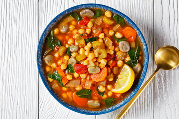 chickpea and green broad bean Moroccan soup