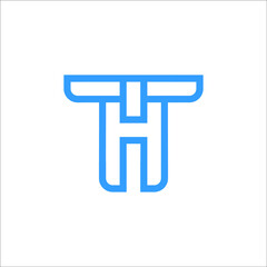letter TH logo design vector