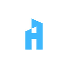 letter H building logo design vector