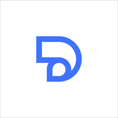 letter D logo design vector