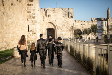 Jewish family in Jerusalem, Israel	