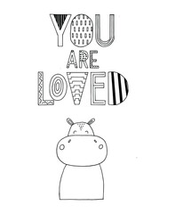 you are loved poster baby design vector