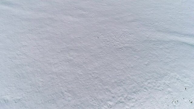 View of the snowy mountain plateau on a sunny day