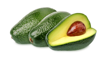 avocados isolated on white background with the clipping path.