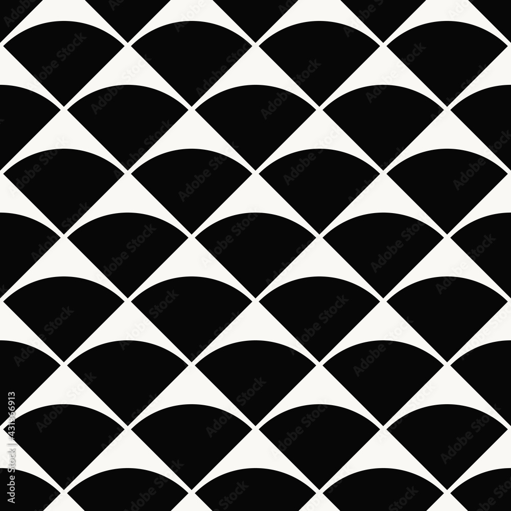 Poster Same arc shape pattern. Vector and seamless ornament.