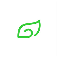 letter G with leaf logo design vector