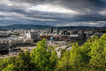 Fototapeta na wymiar Aerial view on Oslo.