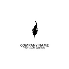 feather pen symbol icon vector logo