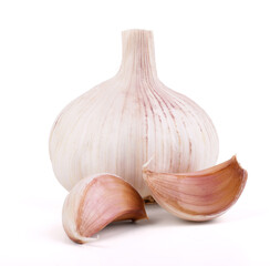 Garlic isolated on white background close op