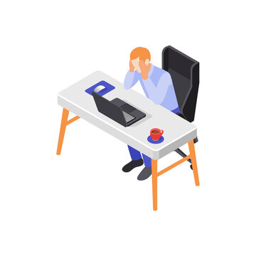 recommend clip art: Burnout On Workplace Composition